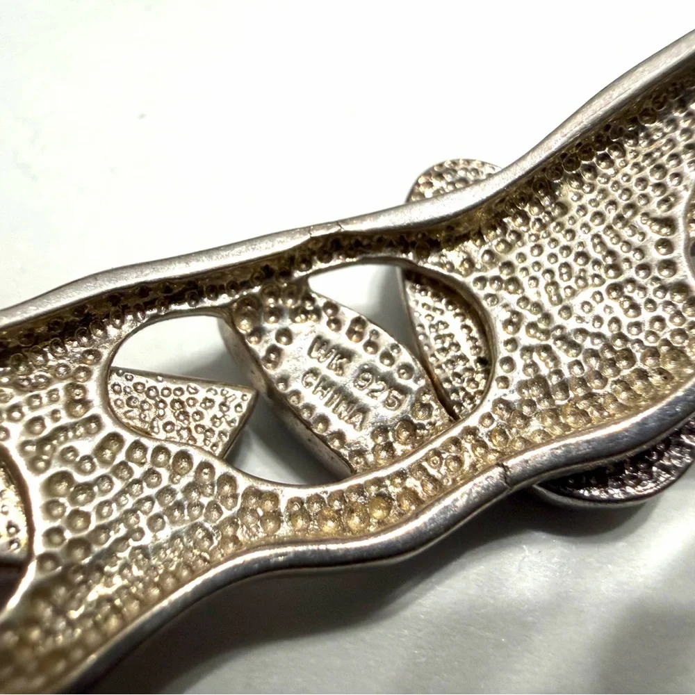 Sterling Silver Mosaic Blue Opal Cuff Bracelet - Picture 3 of 3